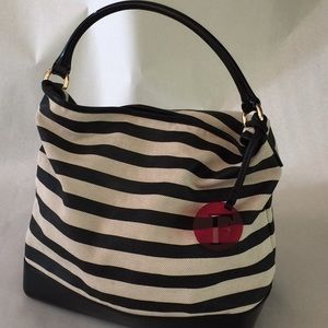 Furla handbag black and white striped AUTHENTIC
